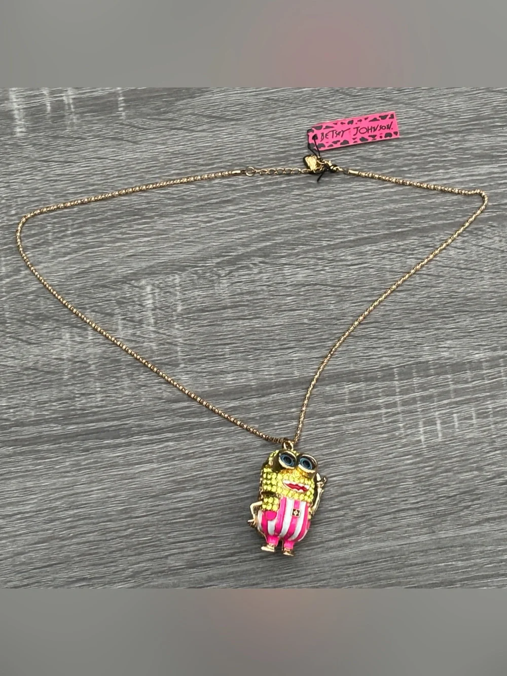 Betsey Johnson Minion Pendant Necklace